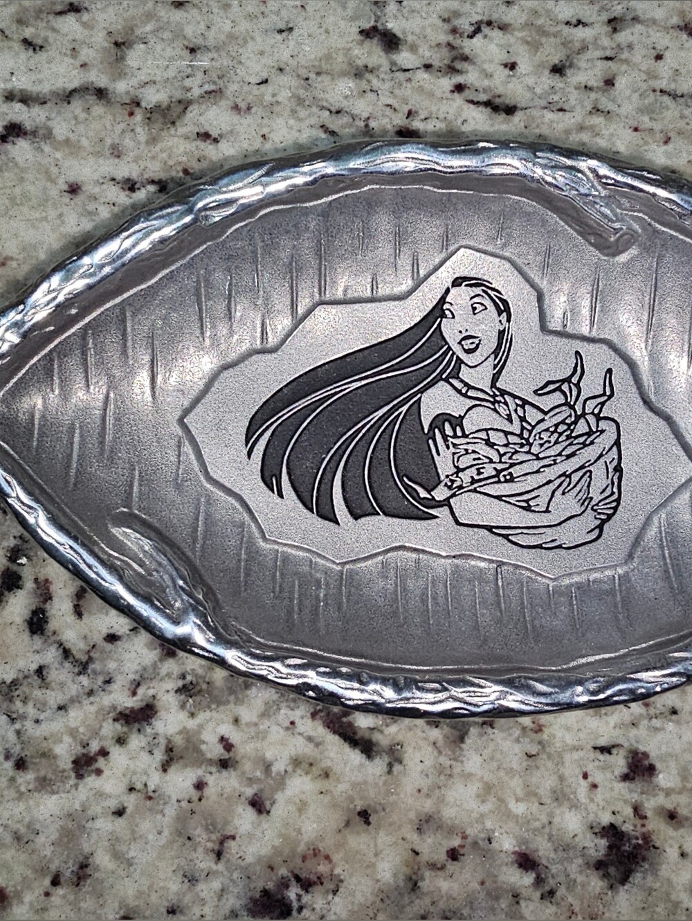 Rare Disney Pocahontas Wilton Armetale Oval Tray Vintage EUC Made In USA
